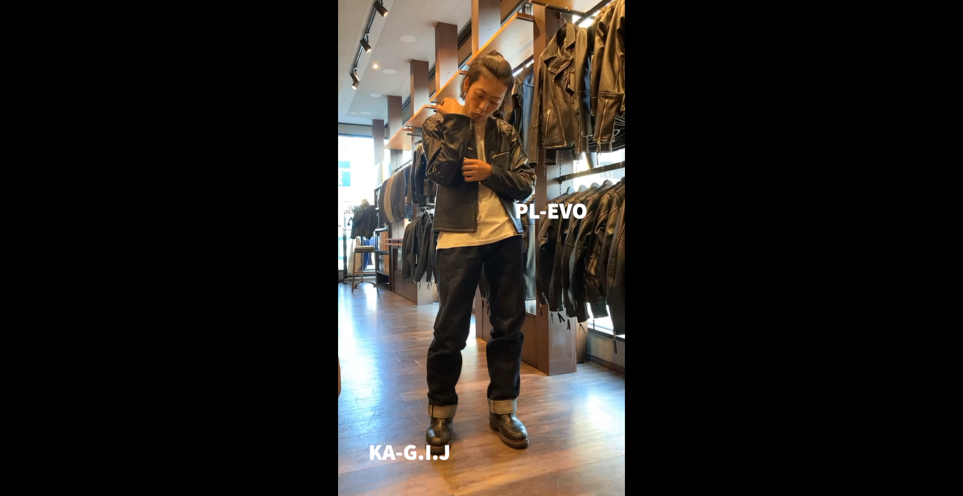 【PL-EVO】肩と肘に外当て格子パッドを装着したパンチングライダース