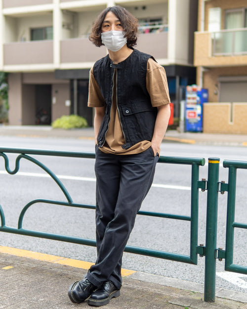 コットンベストコーデ