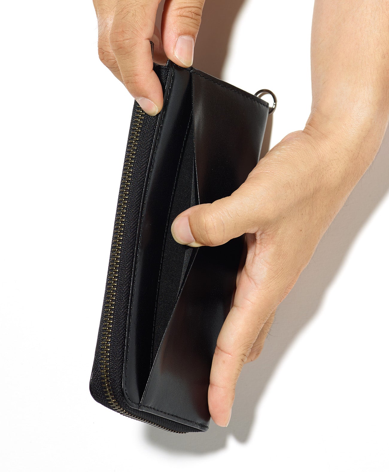 LEATHER L ZIP WALLET / ブラック