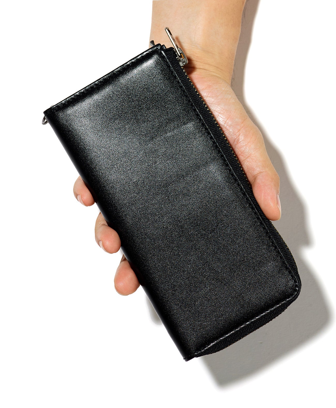 LEATHER L ZIP WALLET / ブラック