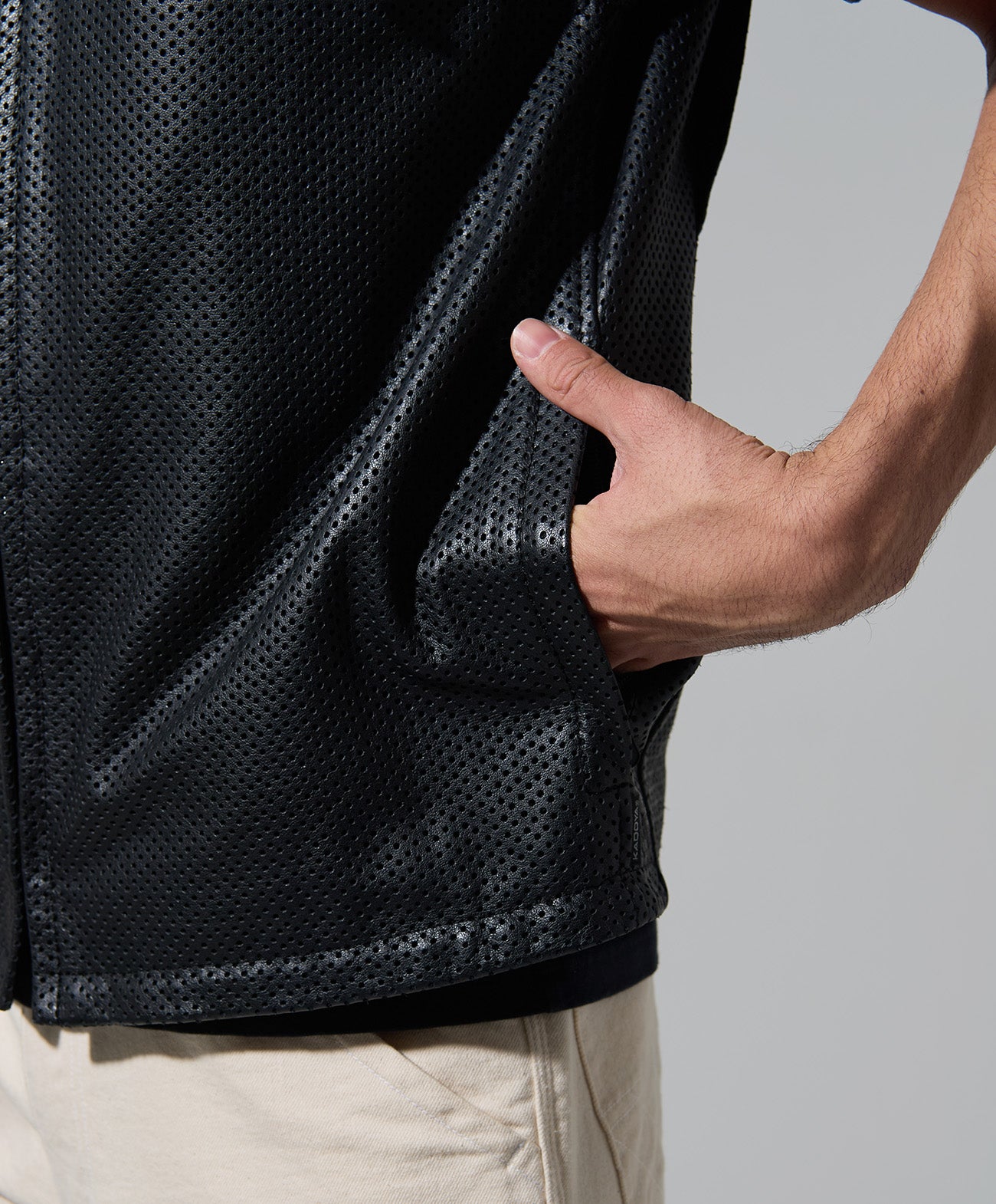 PL-LEATHER TEE / ブラック