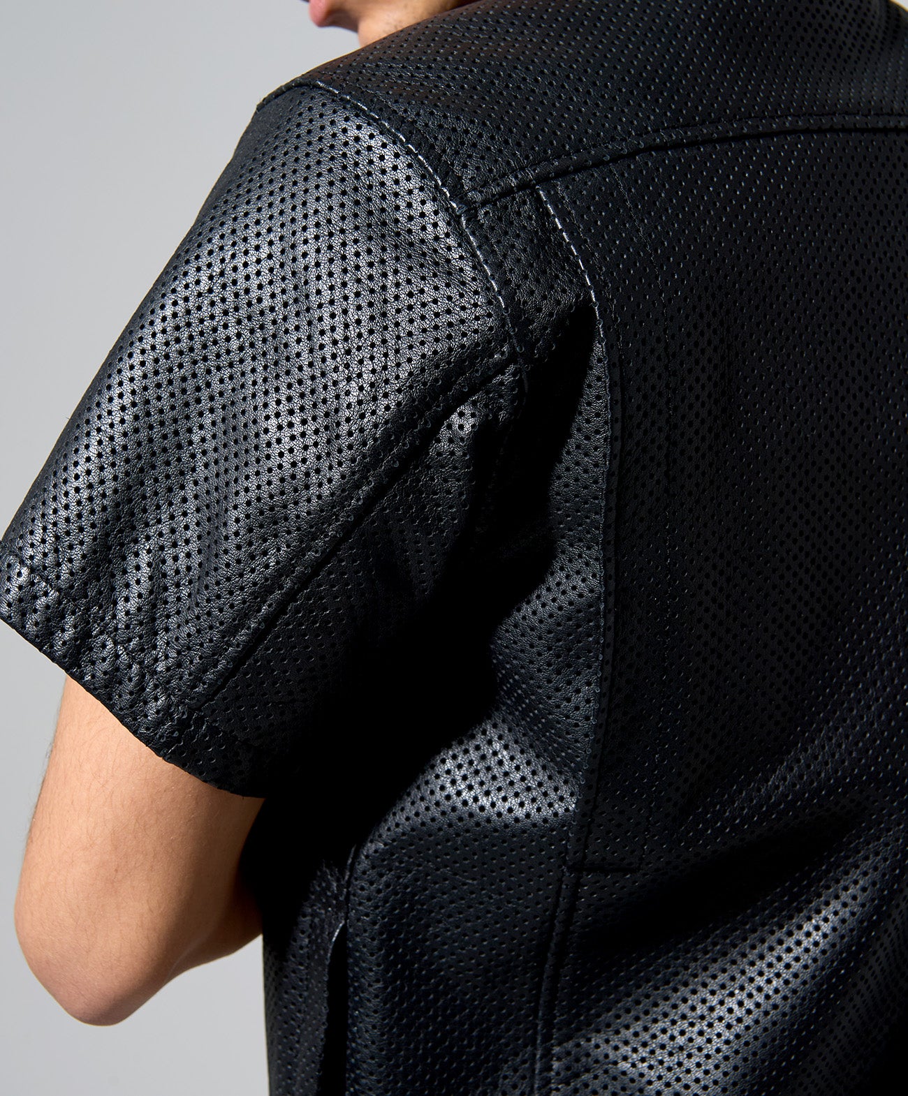 PL-LEATHER TEE / ブラック