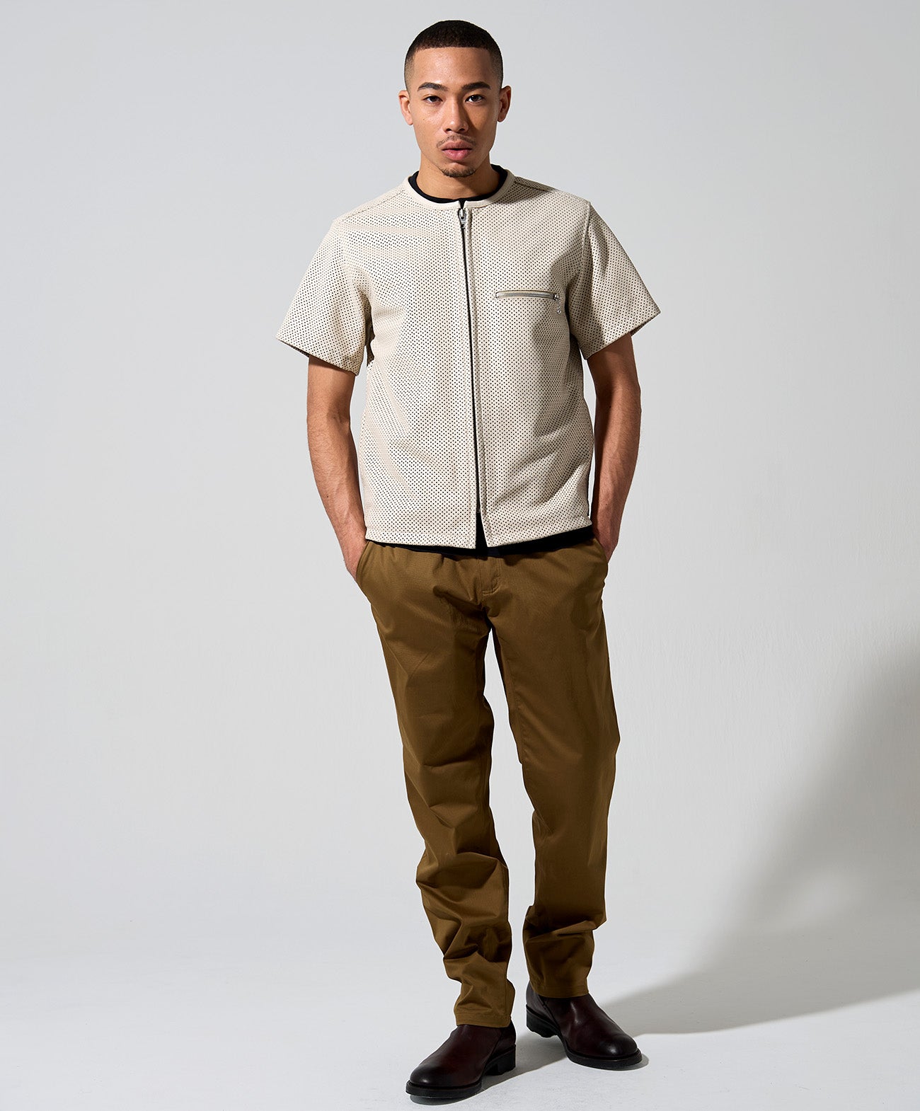 PL-LEATHER TEE / アイボリー