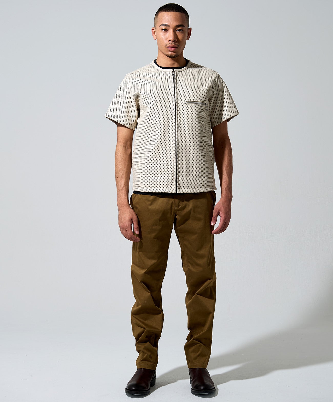 PL-LEATHER TEE / アイボリー