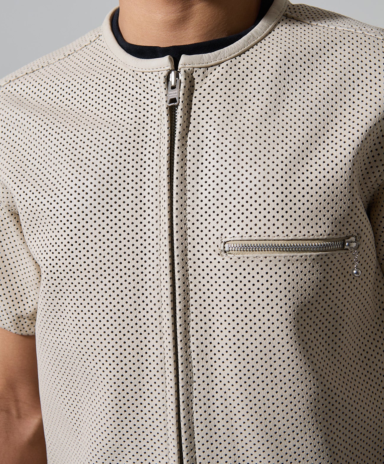 PL-LEATHER TEE / アイボリー