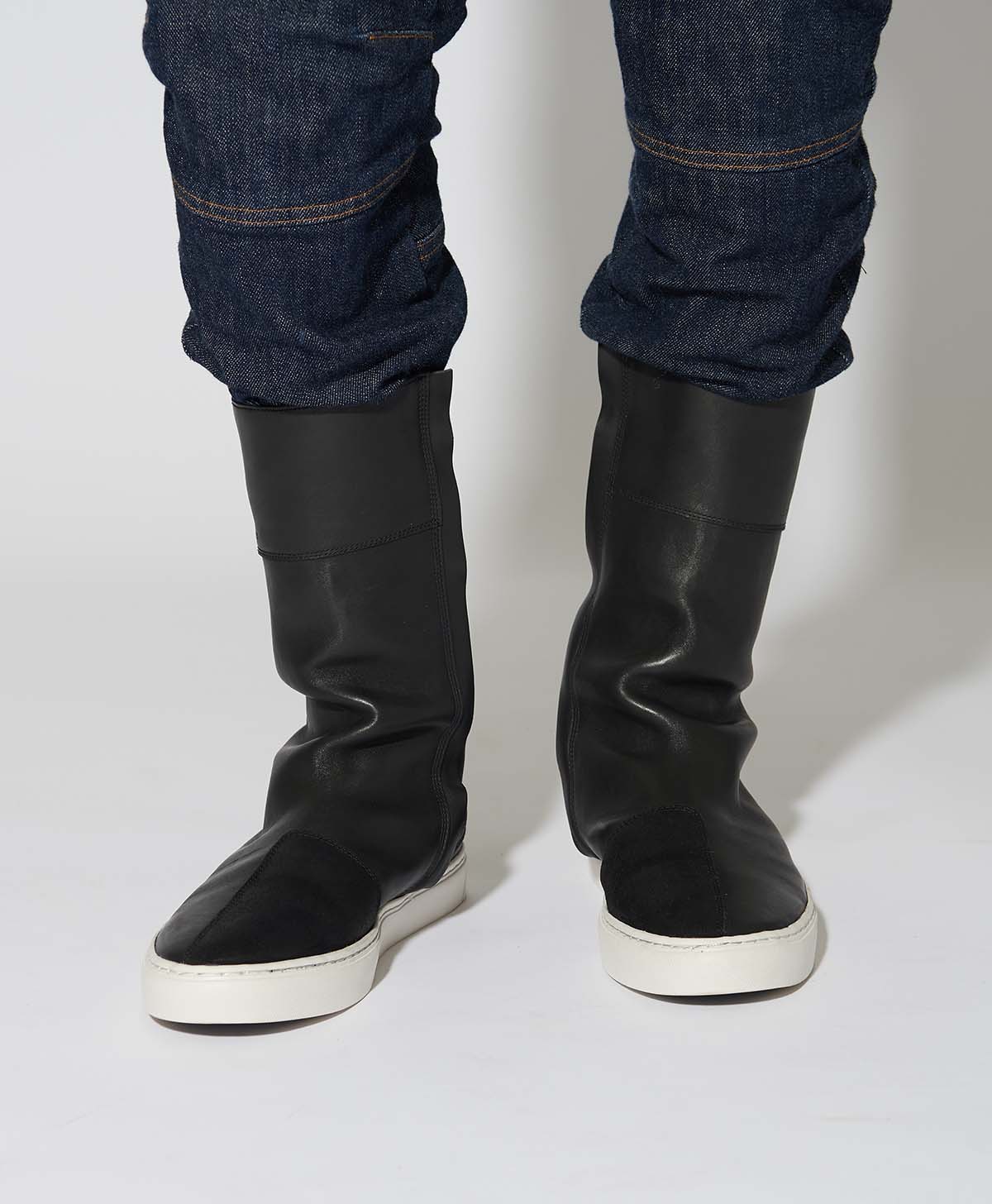 Leder High Sneaker M2 / Schwarz / Weiß