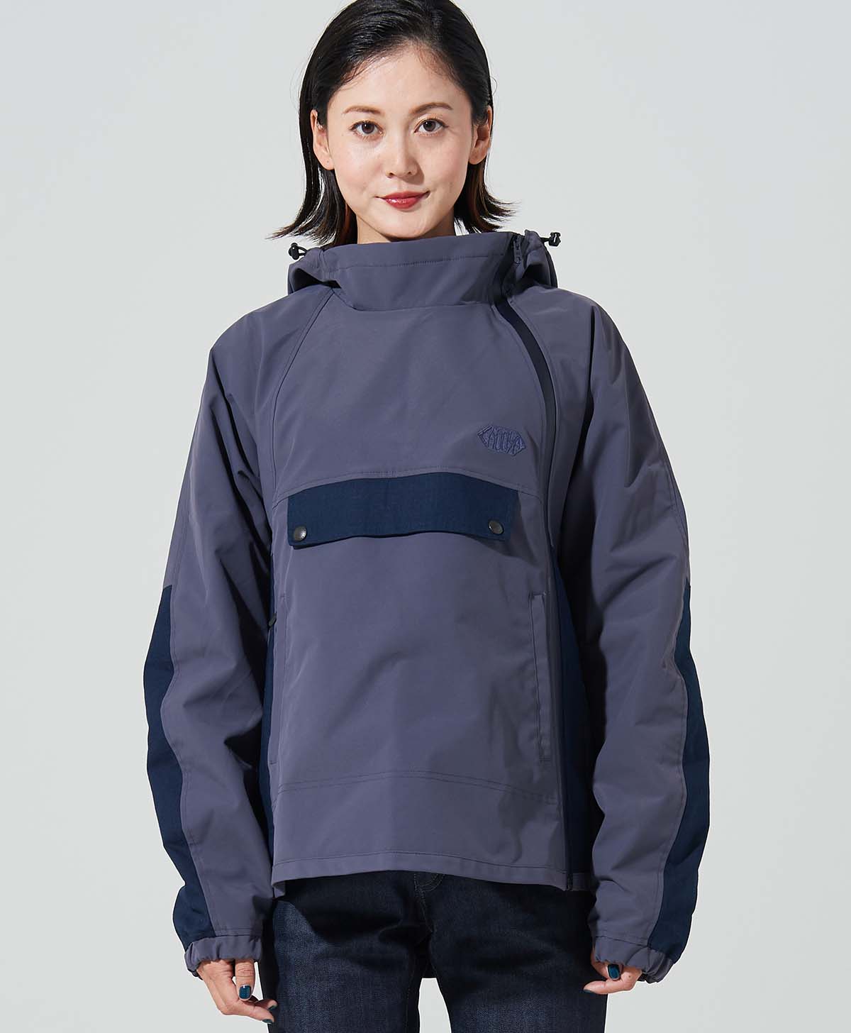 Zip Round Zip Anorak / Blue Grey
