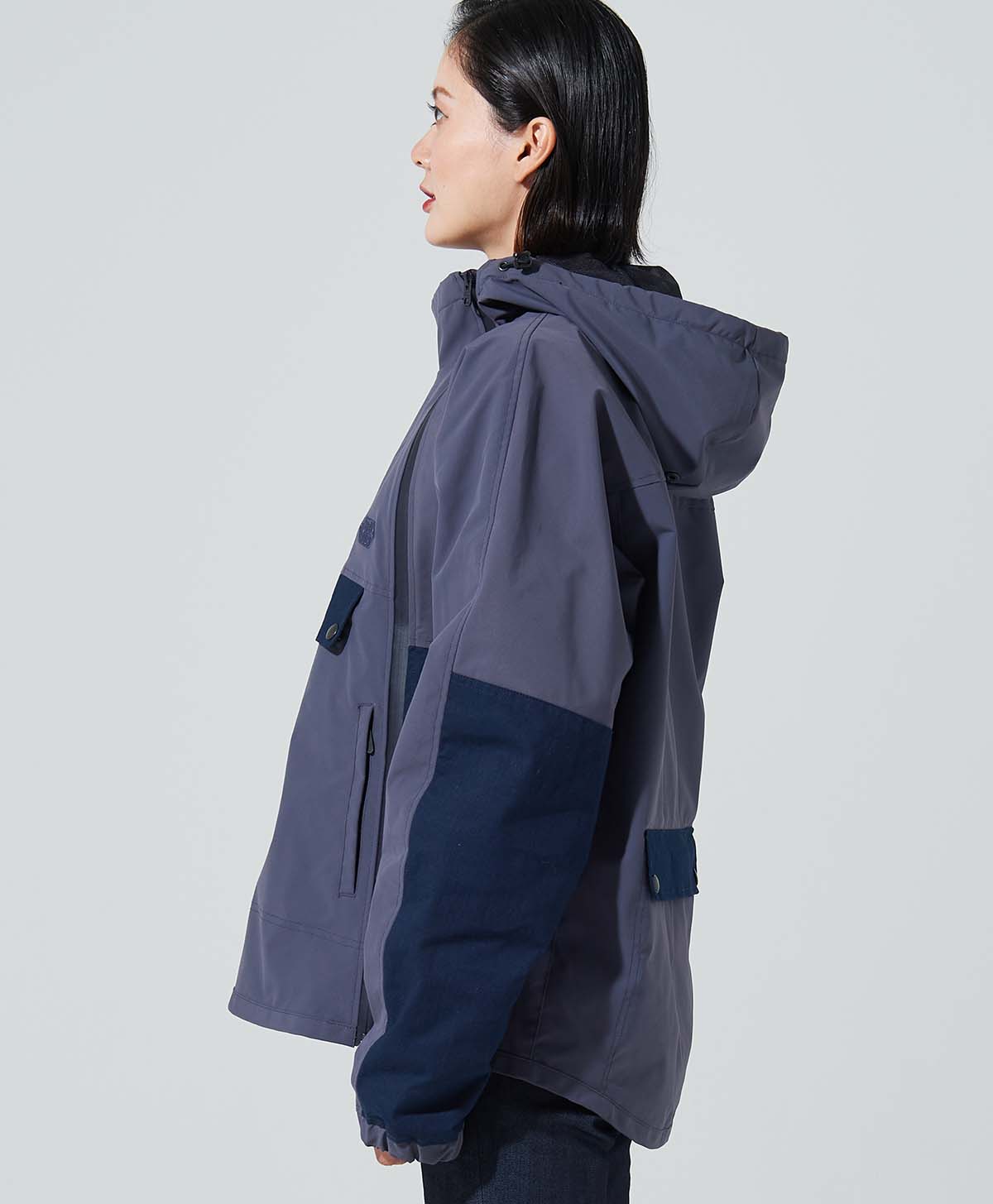Zip Round Zip Anorak / Blue Grey