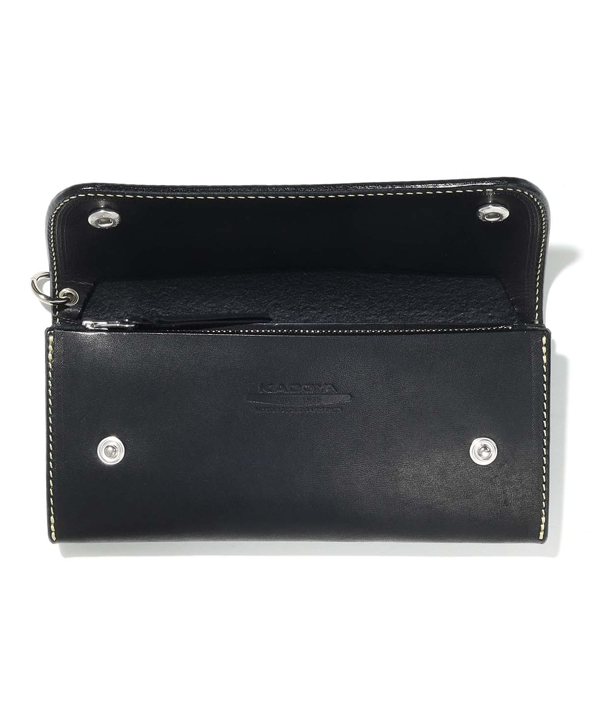FLAP LONG WALLET / ブラック/シルバー