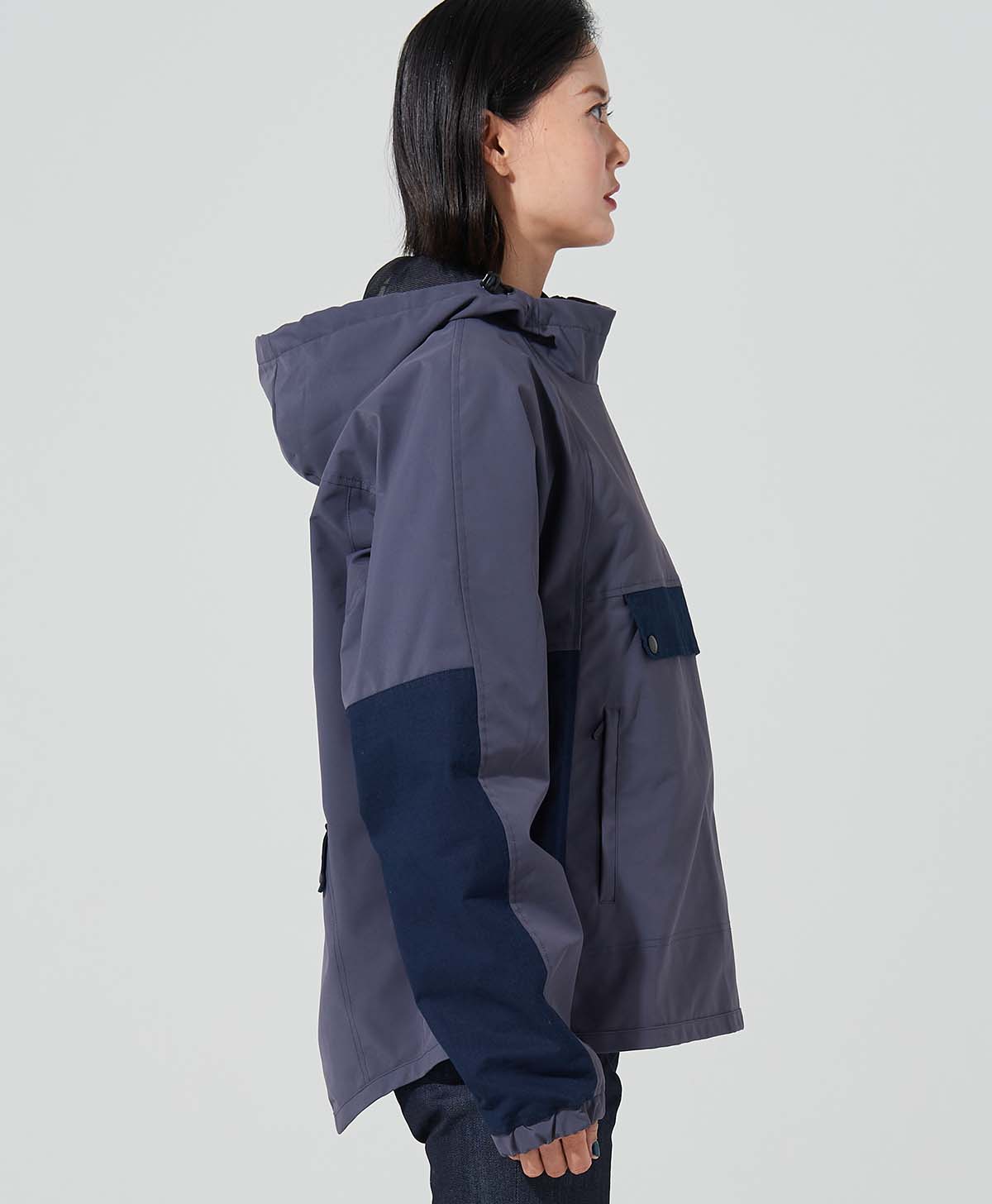 Zip Round Zip Anorak / Blue Grey