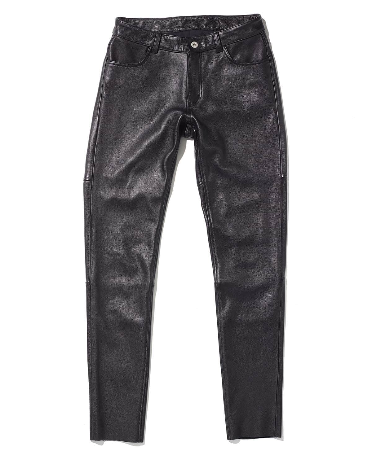 LEATHER SLIM PANTS / ブラック (ウィメンズ)