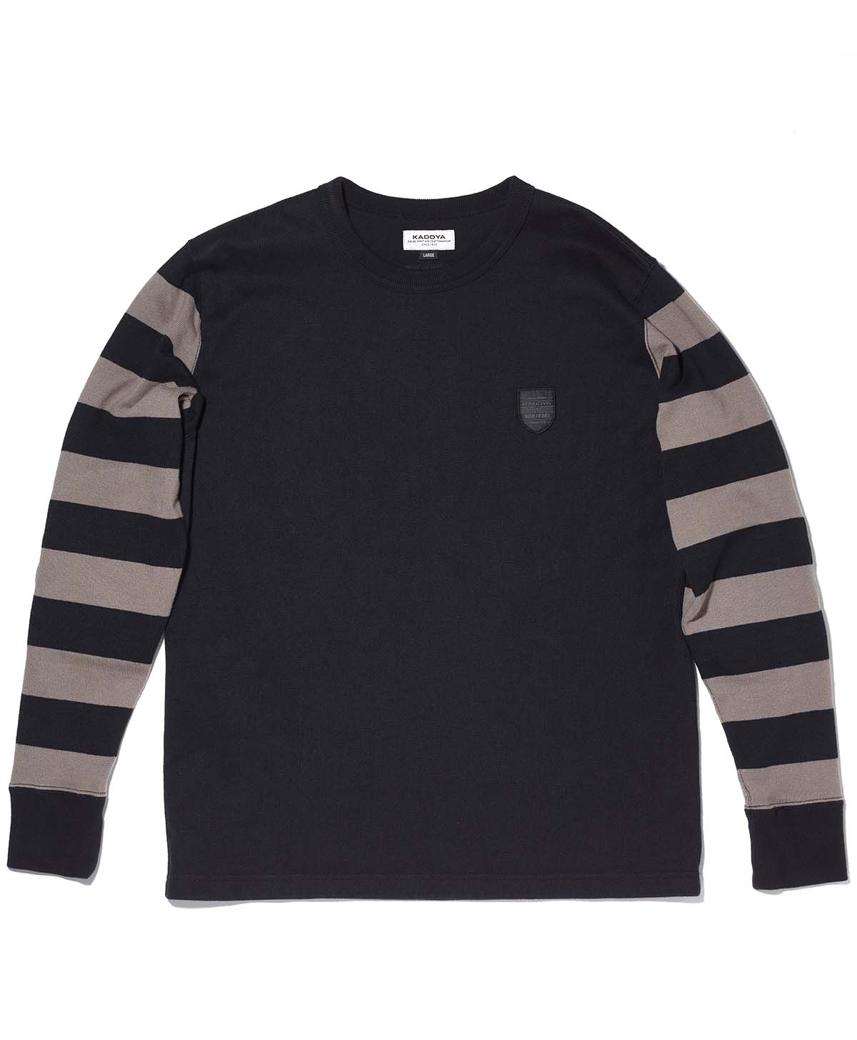 KADOYA × IRON HEART HEAVY MOTO STRIPE-T HEAVY MOTO STRIPE-T / ブラック/グレー