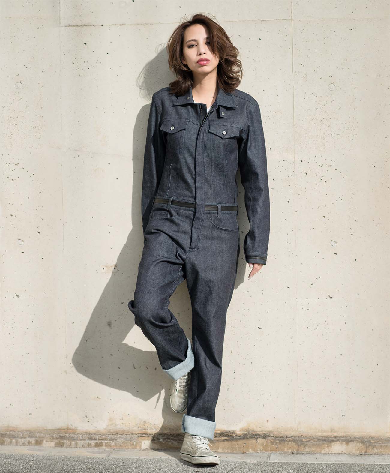 165cm 49kg サイズL Tシャツ着用