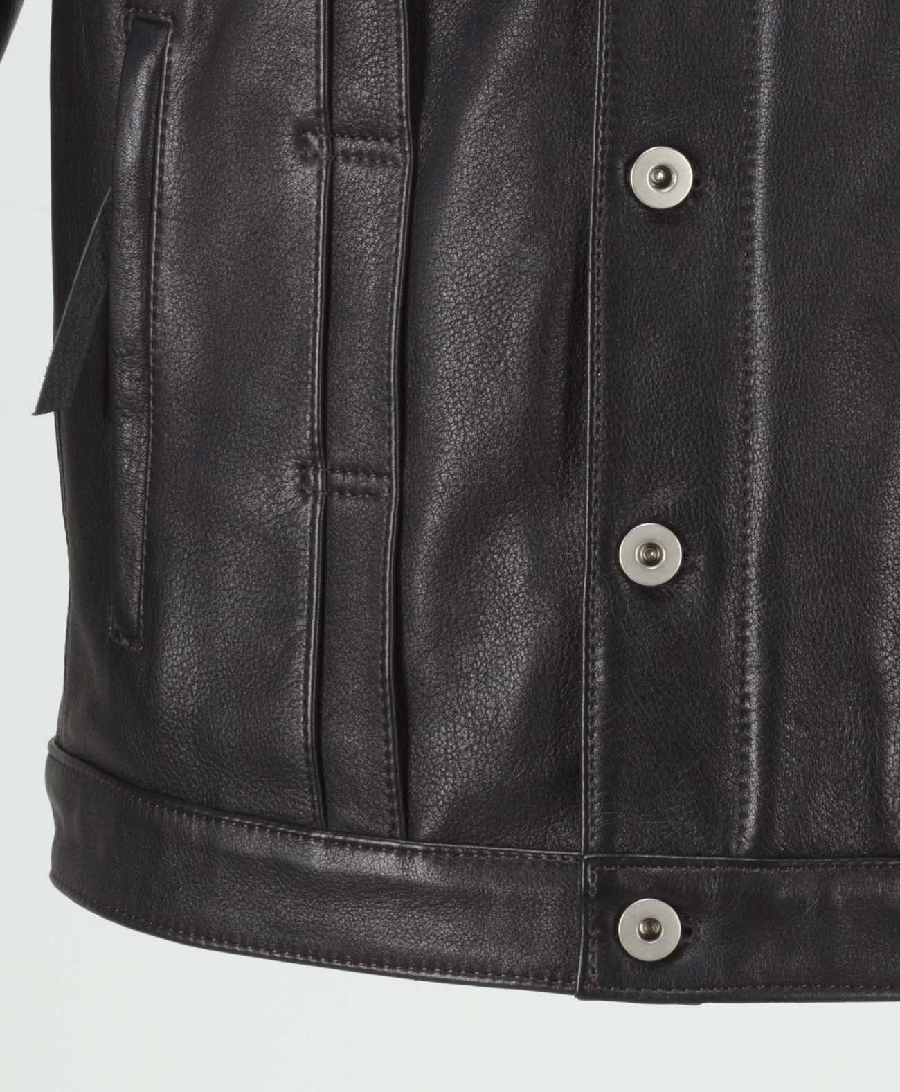 DT-LEATHER JAC / Black
