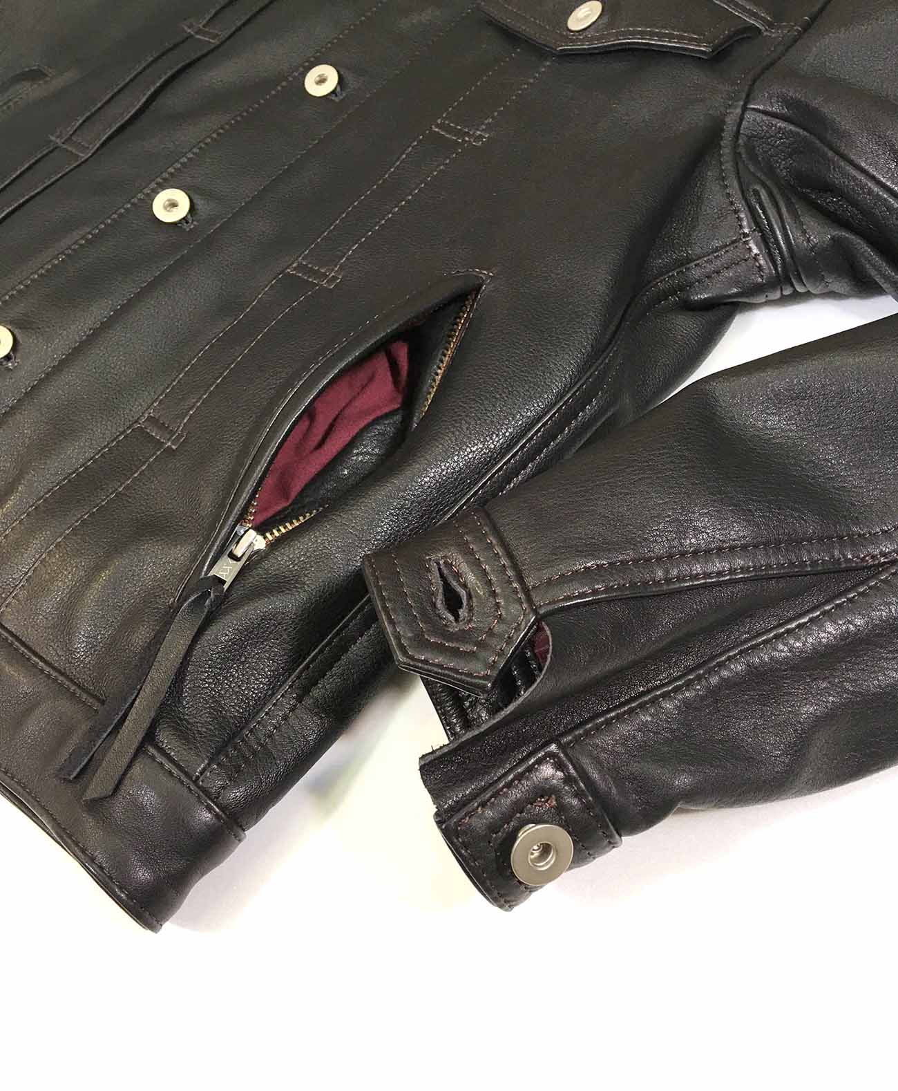 DT-LEATHER JAC / Black