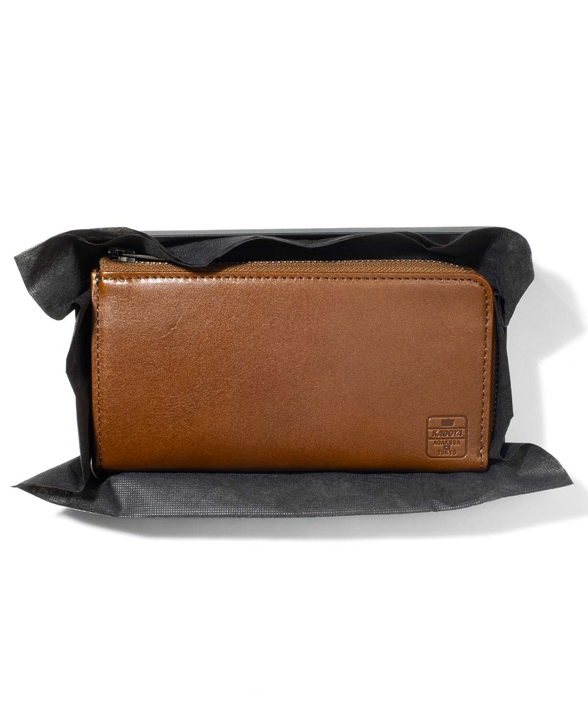 L ZIP COMPACT WALLET / BROWN