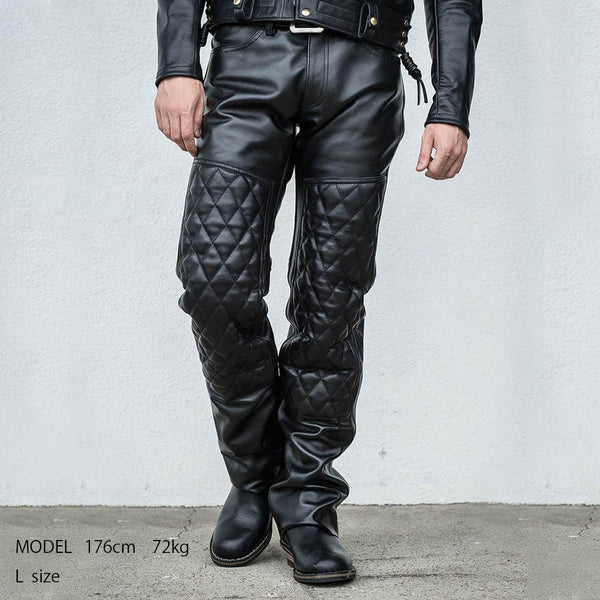 PADDED LEATHER PANTS