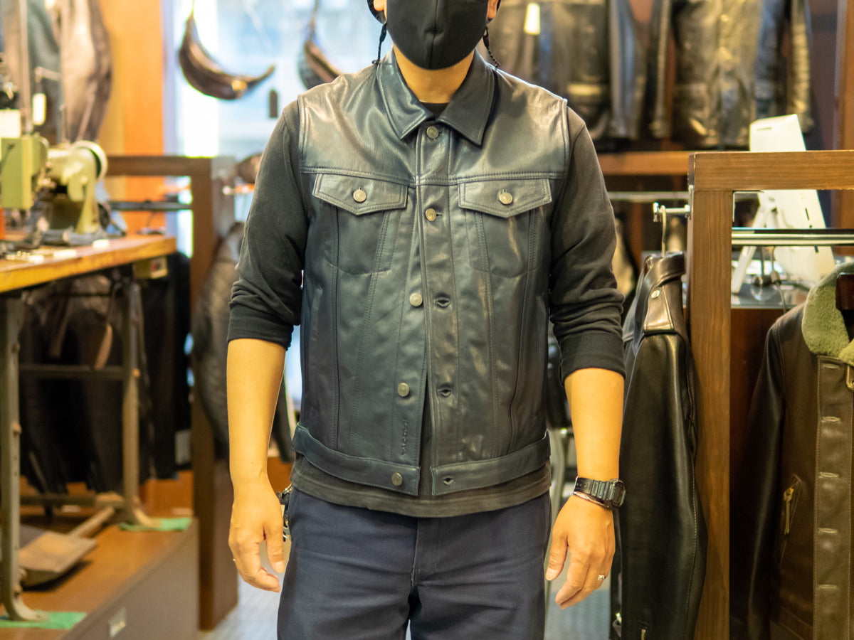レア KADOYA LEATHERS カスタムデニムベスト M カドヤ｜車・バイク・自転車