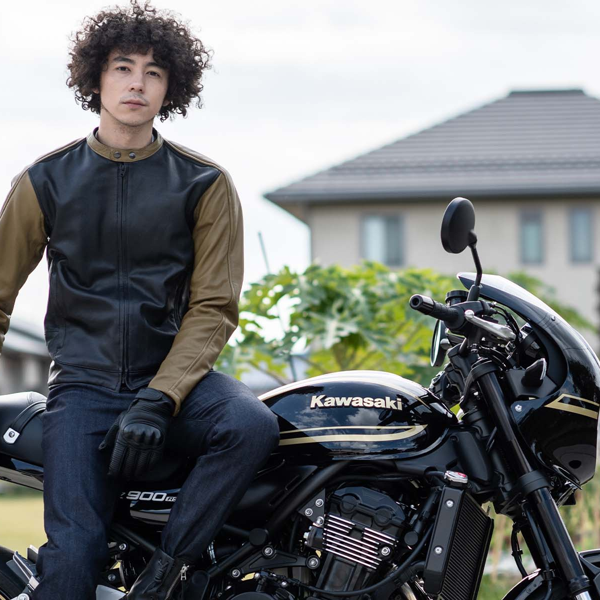 Kawasaki × KADOYA 黒レザージャケット L.L Kawasaki × KADOYA 黒レザージャケット L.L