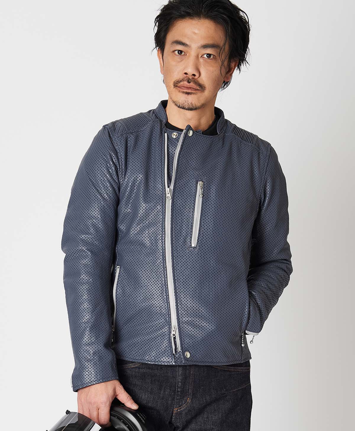デュカティ シングルライダースジャケット パンチングレザー フルプロテクター 21sj-1_01.jpg