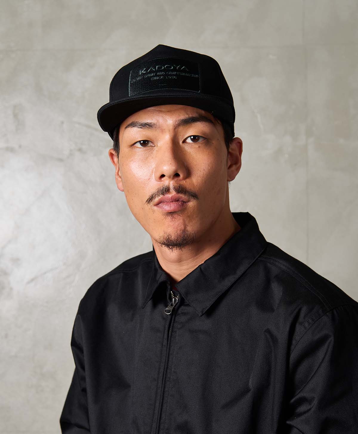 FABRIC LOGO CAP / BLACK