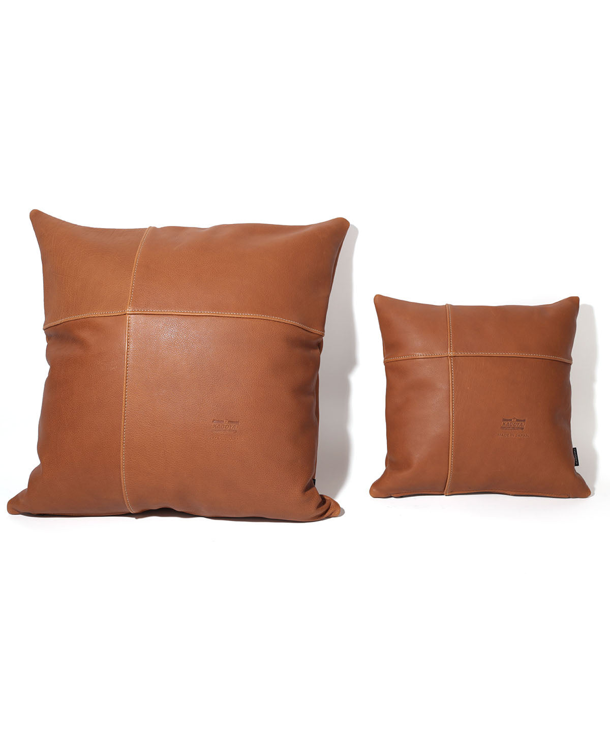 KM/LEATHER CUSHION / CAMEL