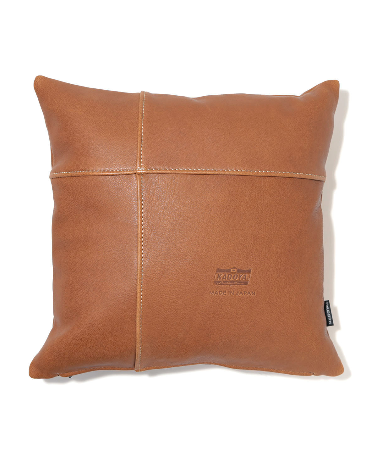 KM/LEATHER CUSHION / CAMEL