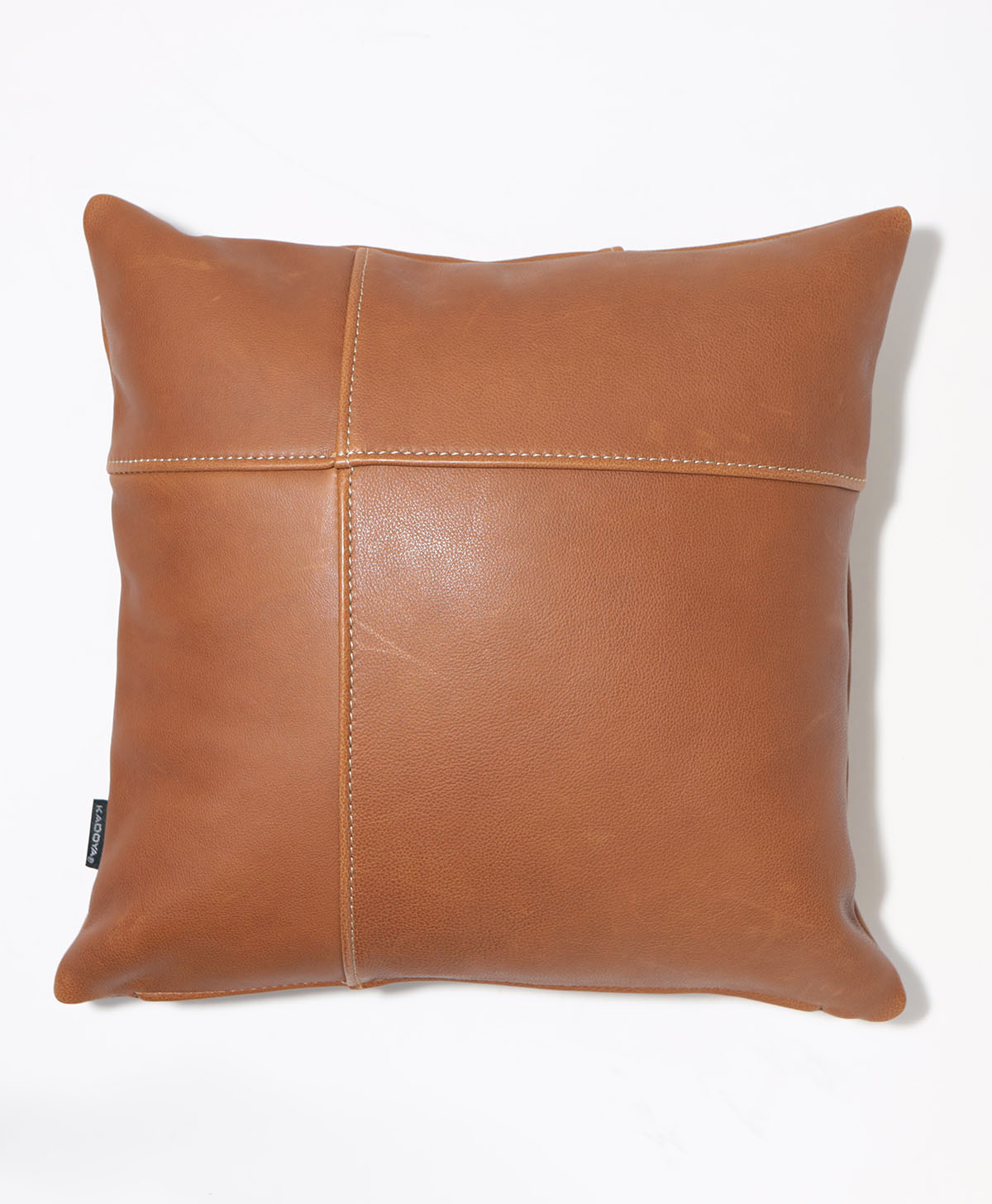 KM/LEATHER CUSHION / CAMEL