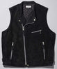 LEATHER RIDERS VEST / Suede Black