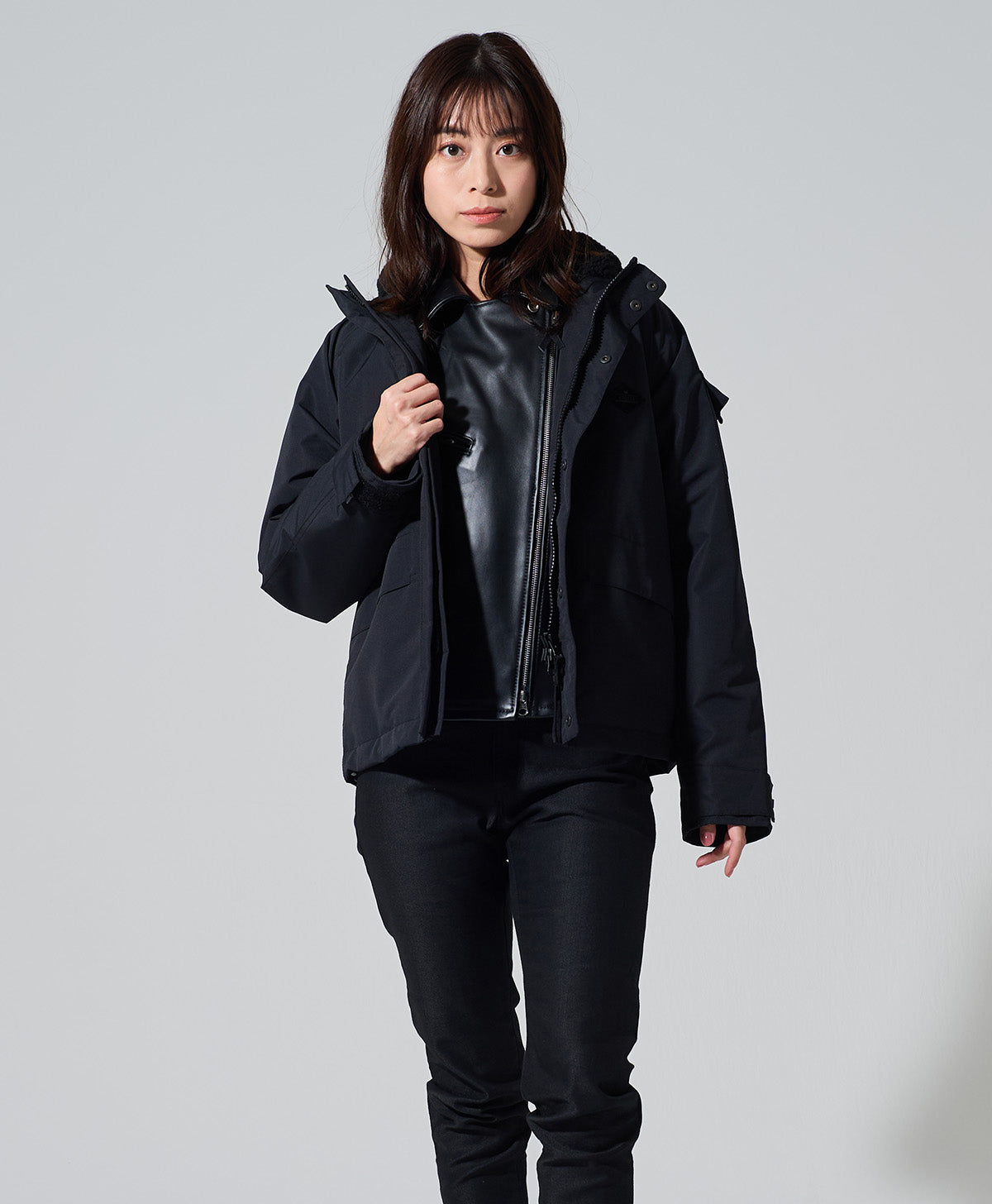 H167 B79 W59 H86 サイズWM ライダース＋Tシャツ着用