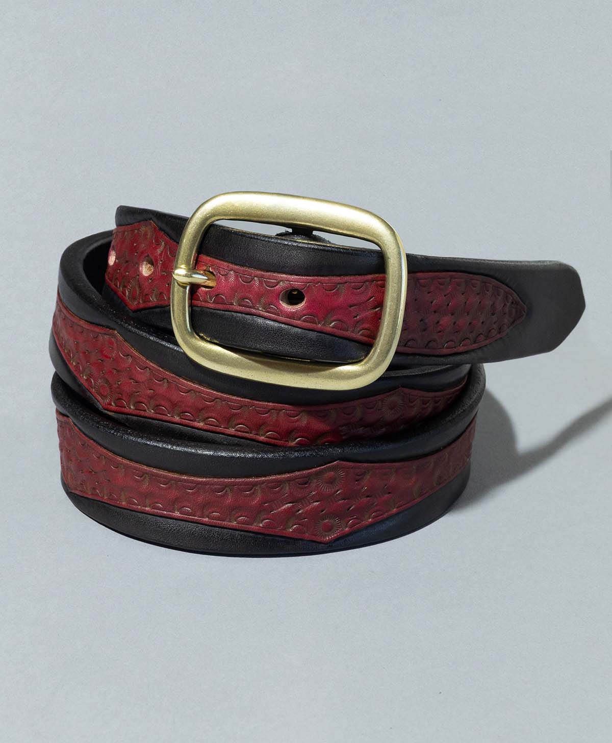 IRON HEART BELT SLIM / BLACK/RED