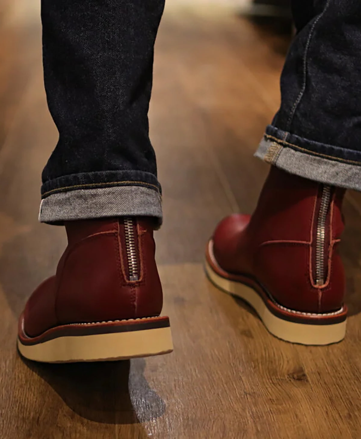 KADOYA ALTER KEIS Ash-elefantas / ワイン Leather shoes back zip boots | Kadoya official online shop