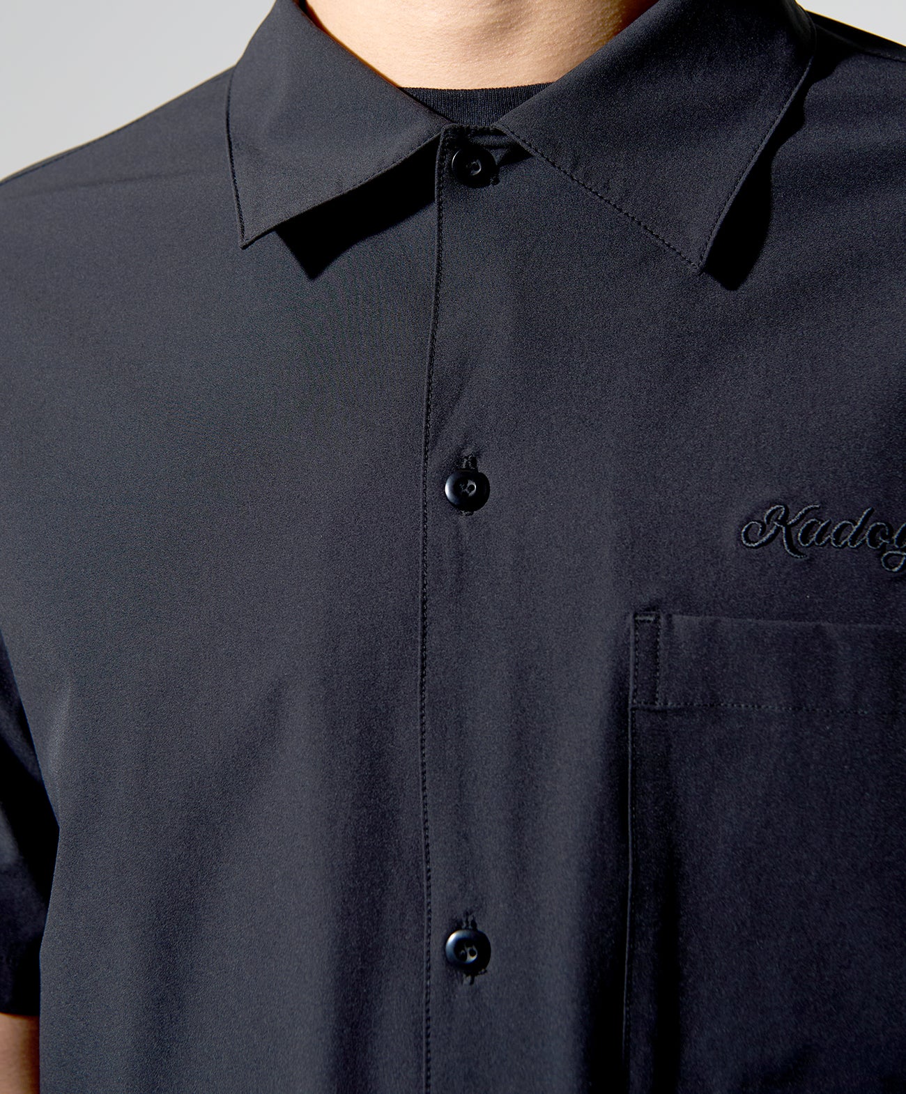 OPEN NECK SHIRT / ブラック