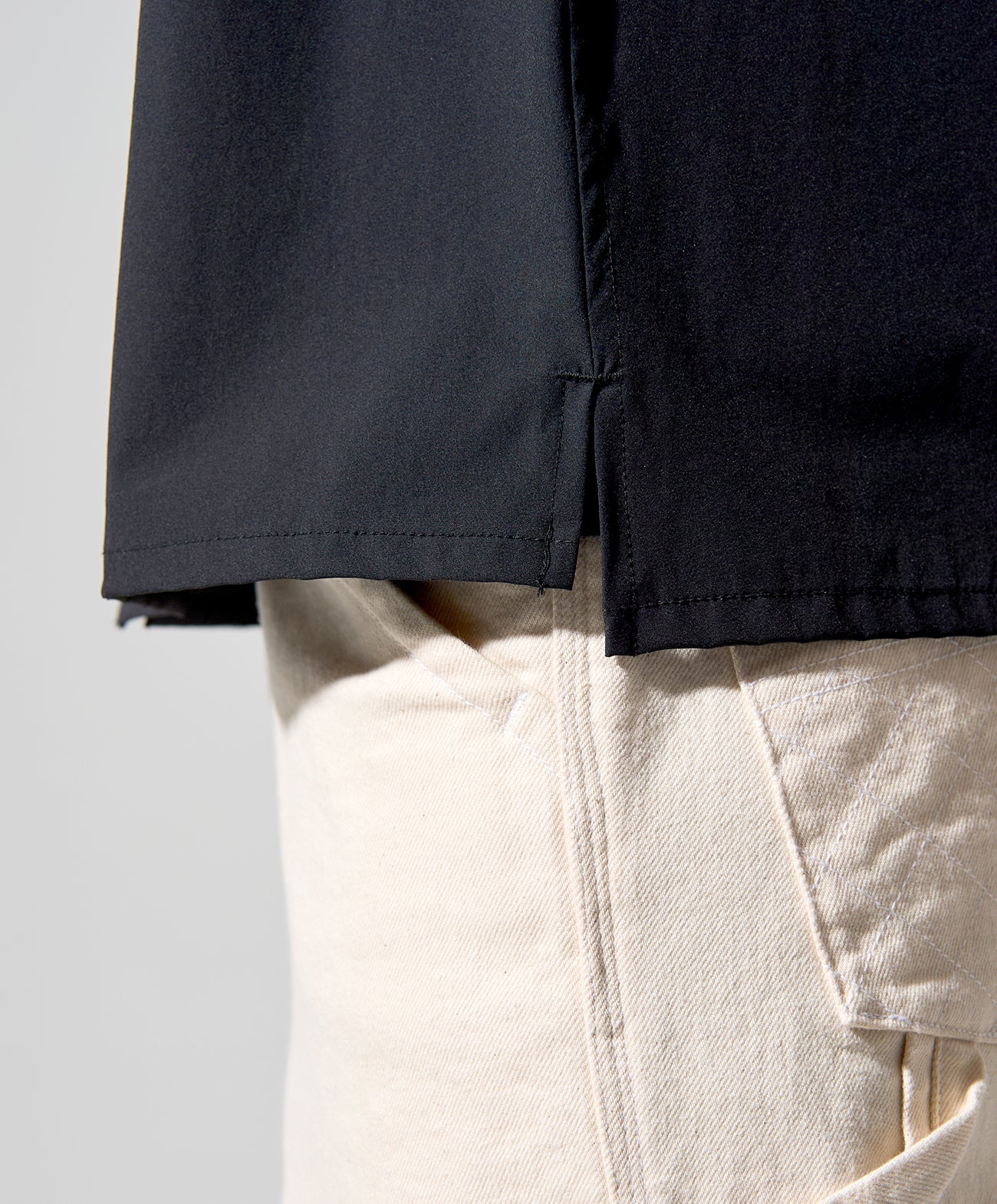 OPEN NECK SHIRT / ブラック