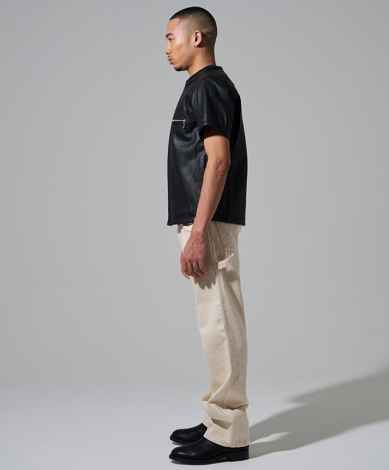 PL-LEATHER TEE / ブラック