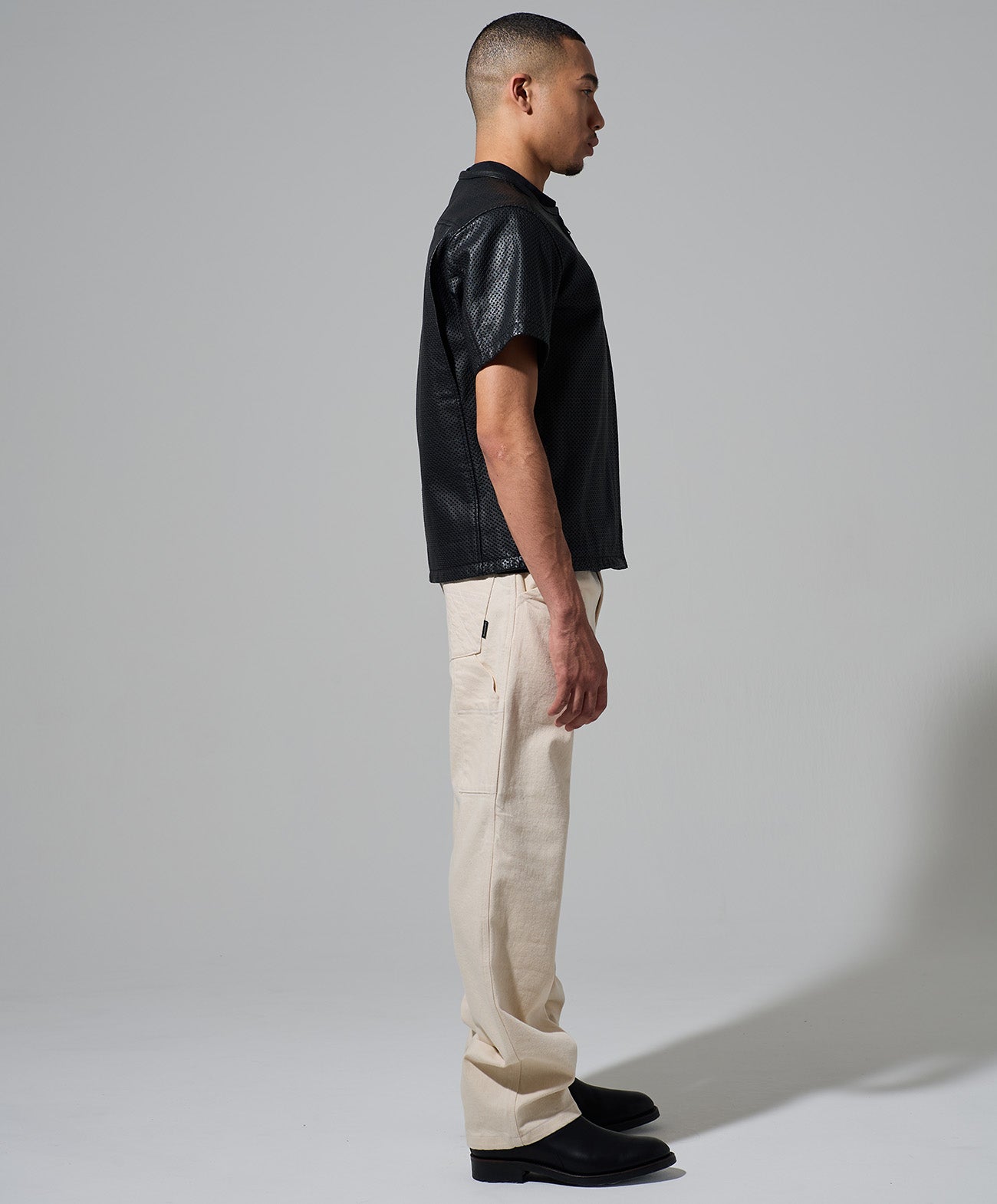 PL-LEATHER TEE｜KADOYA｜パンチングレザー 半袖ジャケット
