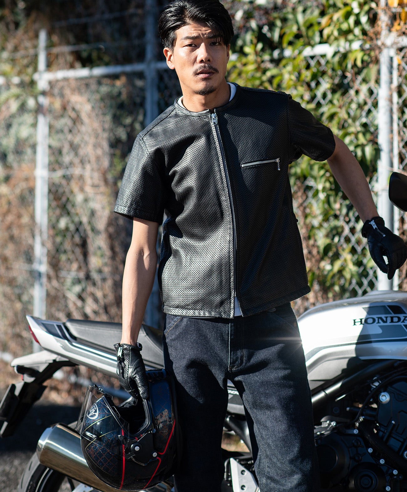 PL-LEATHER TEE / ブラック