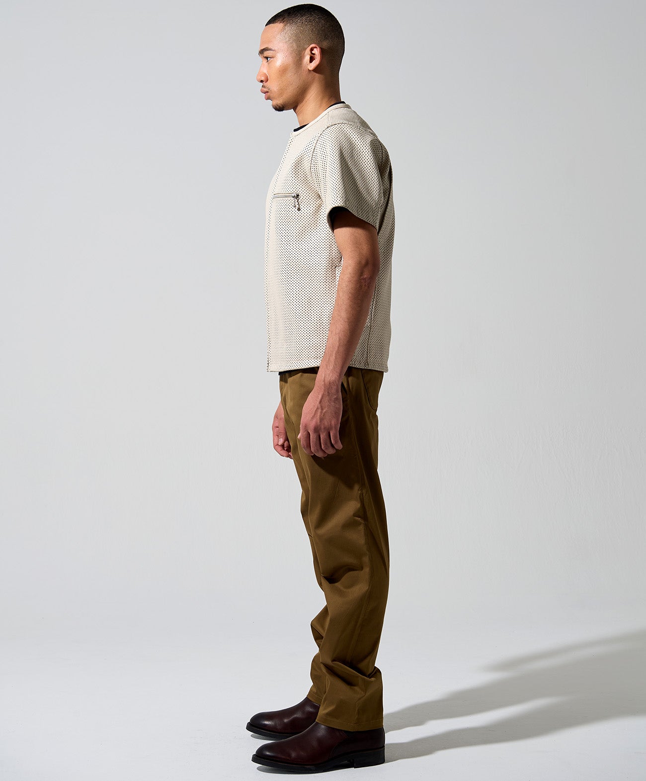 PL-LEATHER TEE / アイボリー