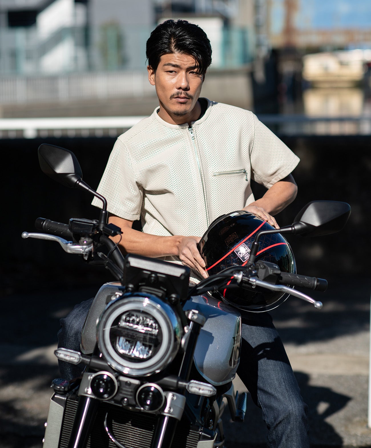 PL-LEATHER TEE / アイボリー