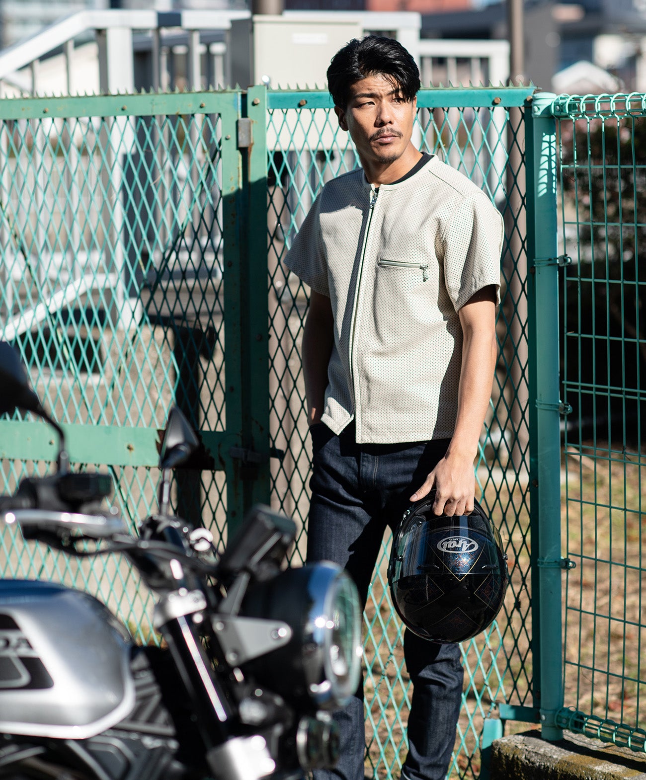 PL-LEATHER TEE｜パンチングレザー 半袖ジャケット｜KADOYA