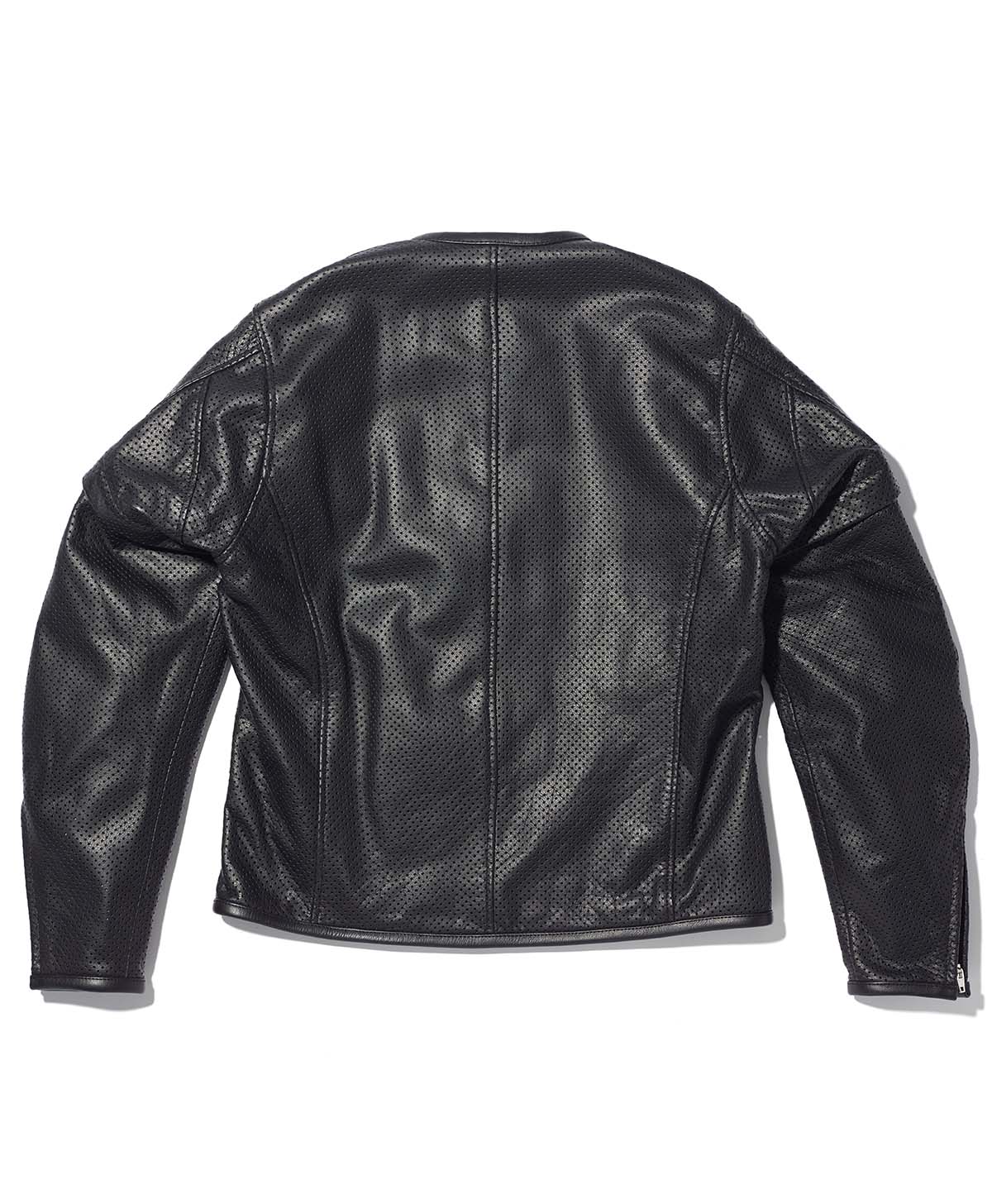 カドヤ パンチングレザー Sサイズ KADOYA メッシュ 半袖 ジャケット　黒アウター形シングル