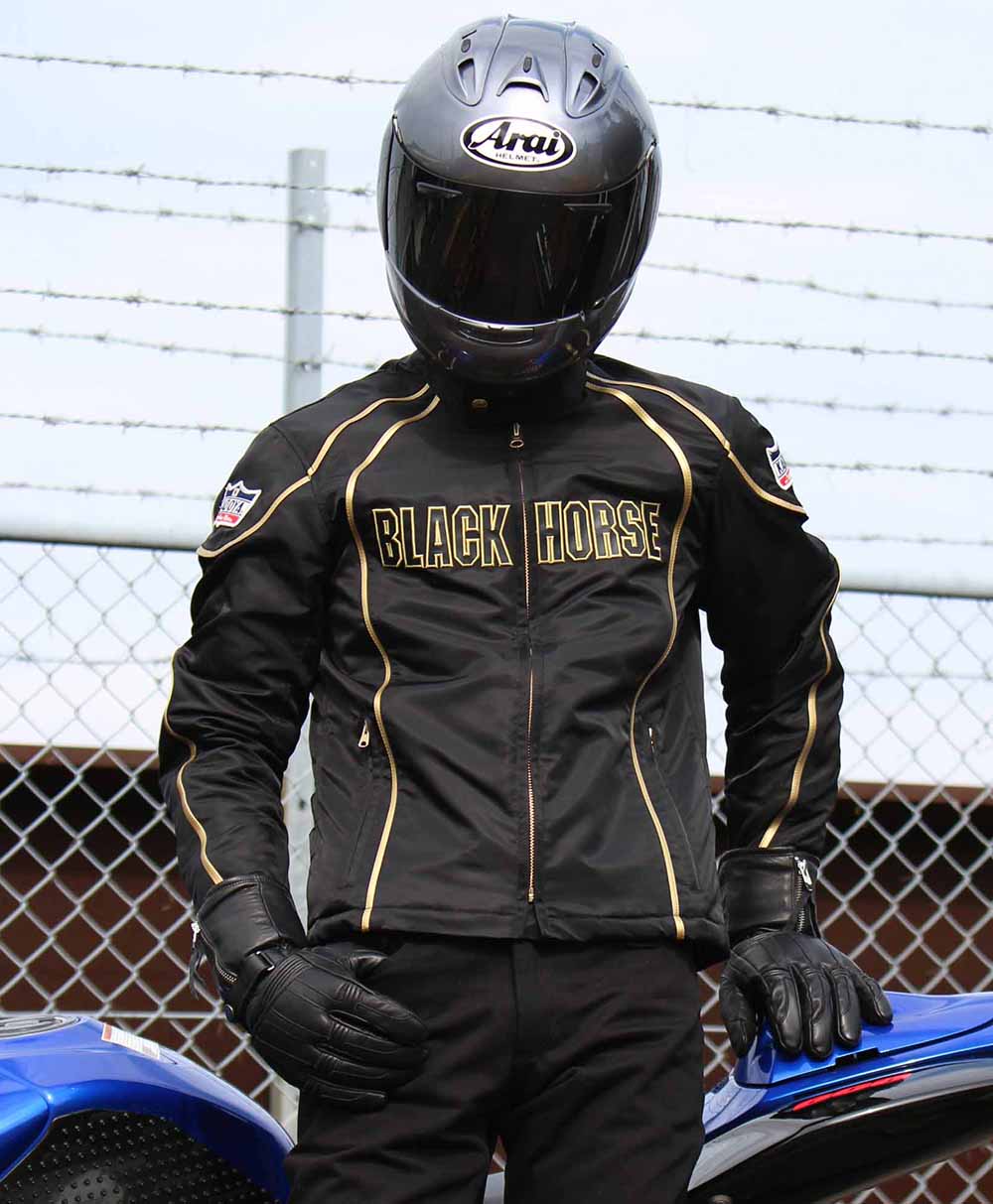 KADOYA レザージャケット Lサイズ Black Horse Racingライダースウェア