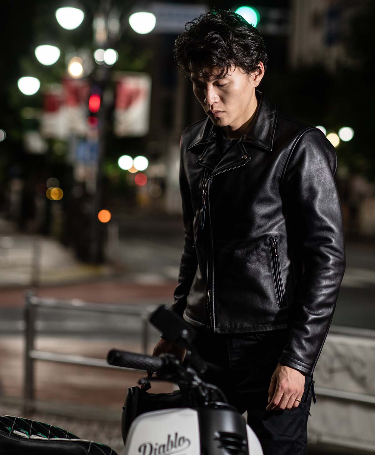 Leather jacket tight single leather jacket | Kadoya official 
