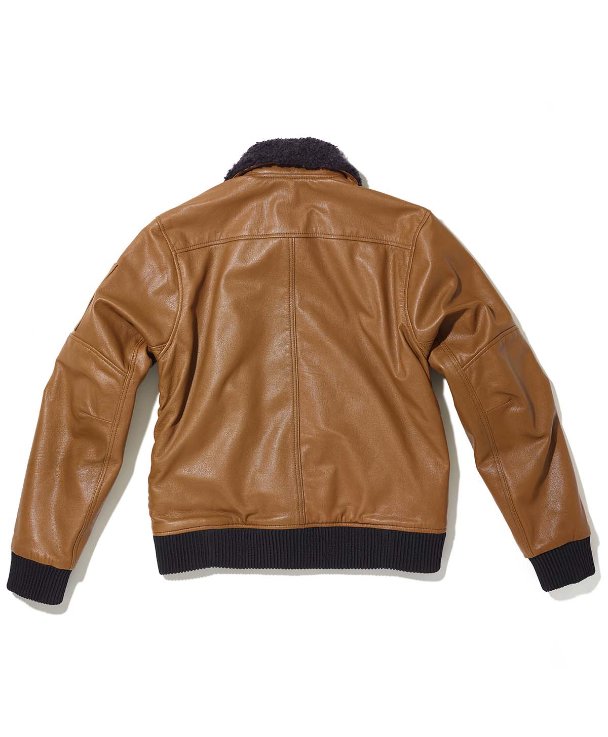畳みジワはご容赦くださいold double color leather bomber jacket L