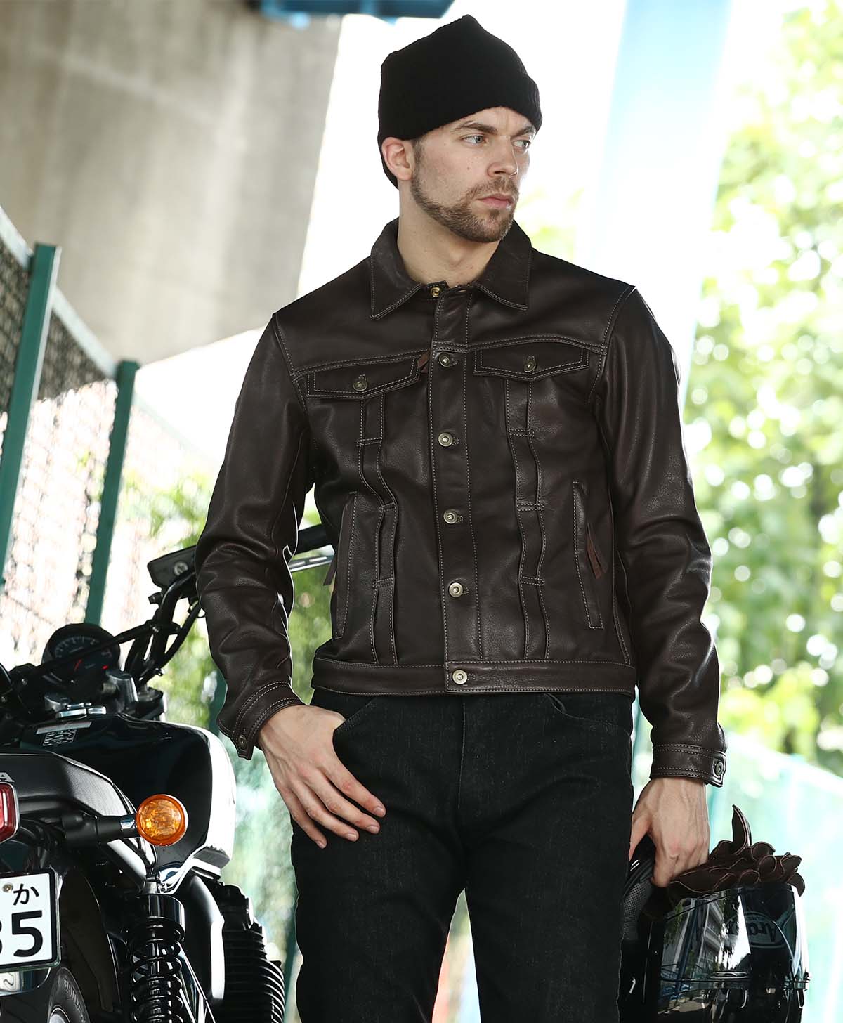 KADOYA カドヤ ブラック DT-LEATHER JAC シングルライダースジャケット L DT-LEATHER JAC / ブラウン