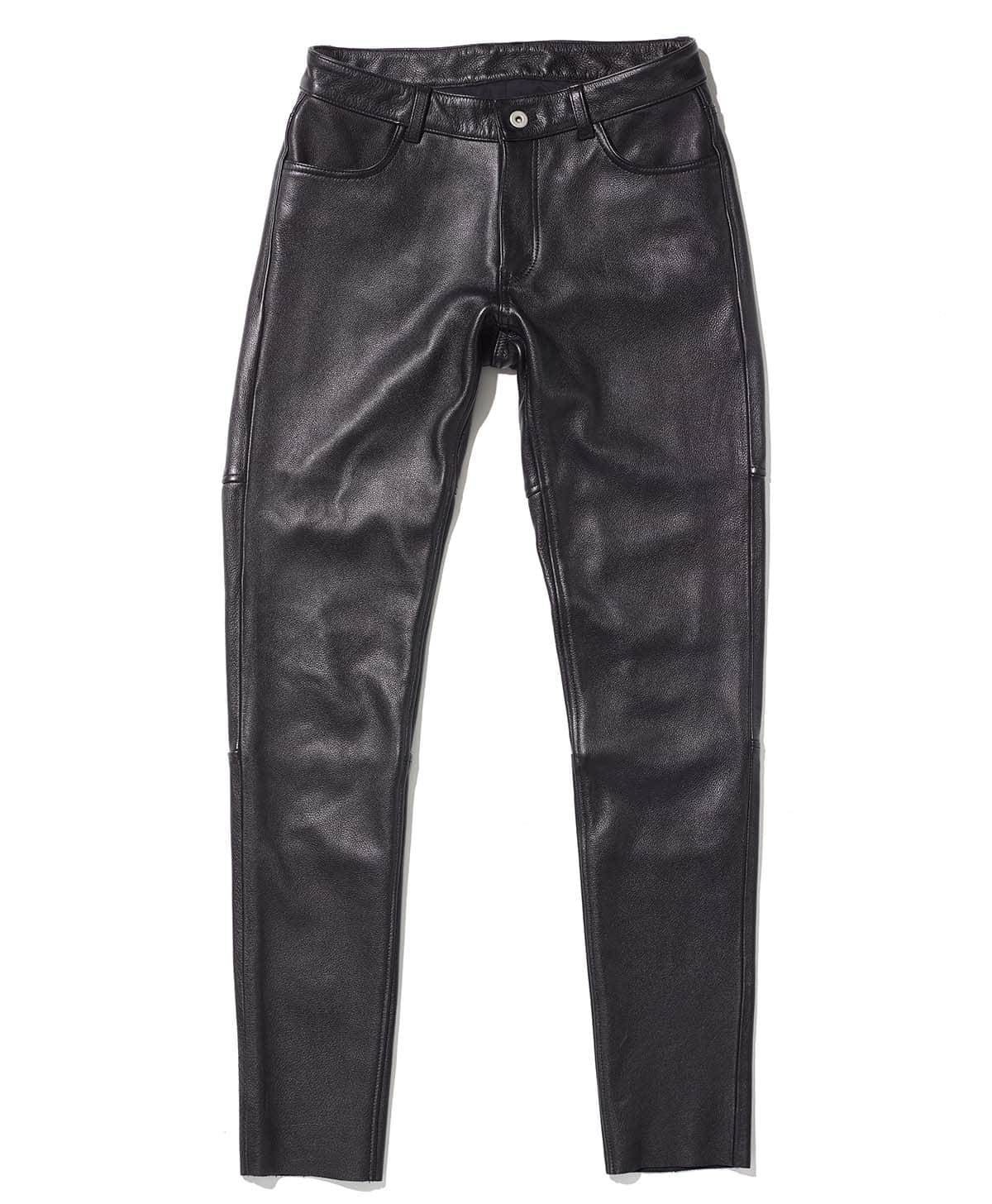 Pantalon mince en cuir / noir (femmes)