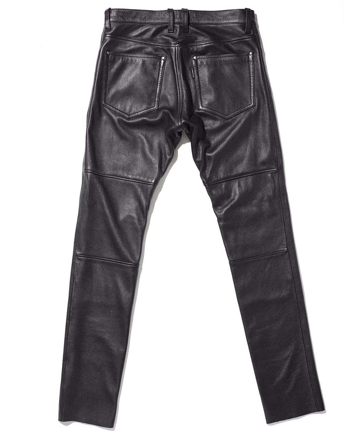 LEATHER SLIM PANTS / BLACK