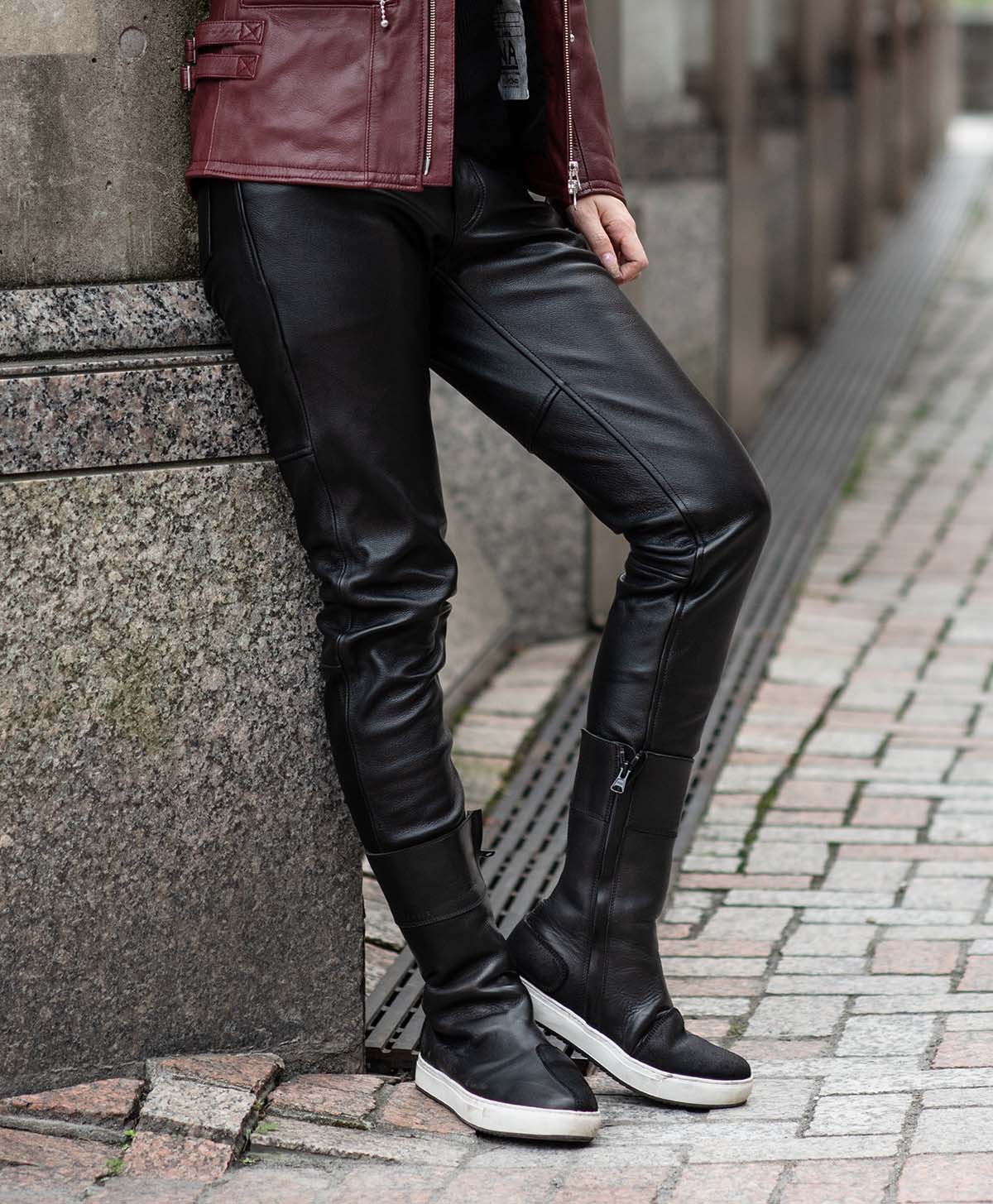 Brown Women's Patent Leather Pants