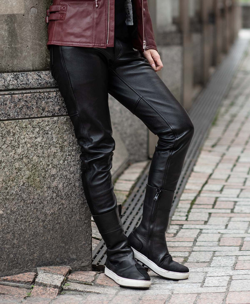 LEATHER SLIM PANTS / ブラック (ウィメンズ) – カドヤ公式オンライン