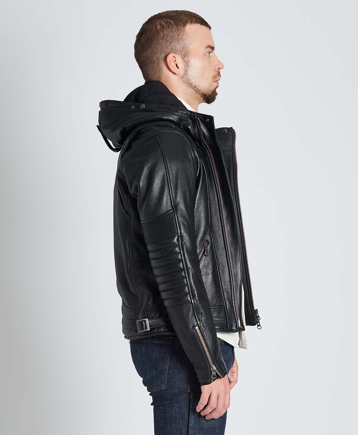Leather jacket hooded leather jacket | Kadoya official online shop 